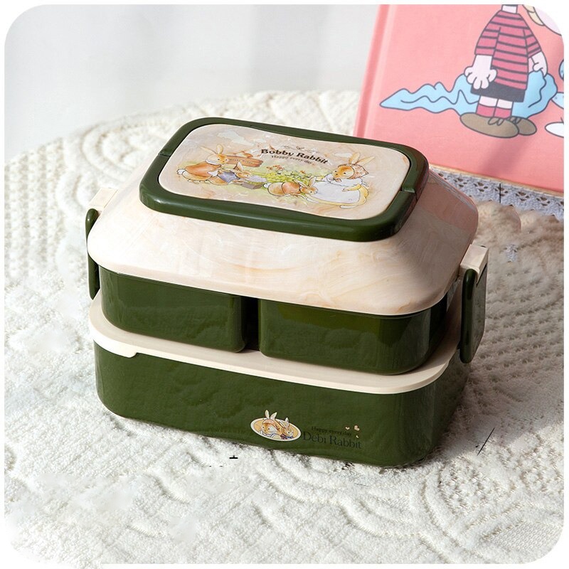 Kotak Makan 2 Layer Healthy Bento Lunch Box 850ml