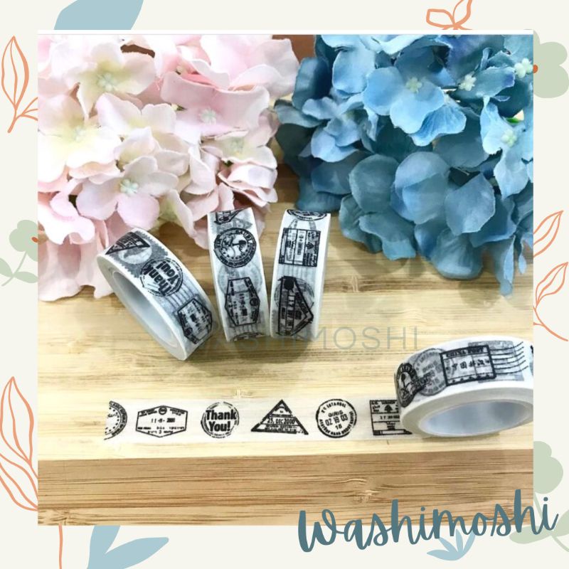 

Washimoshi Masking Washi Tape Stamp Design / Washitape Motif Stempel (10 Meter)