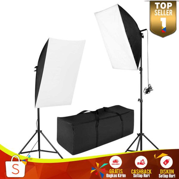 Portrait Foto Studio Set Lightning Kit Youtube Vlog Unboxing LS 02 Light Stand 200cm Multifungsi