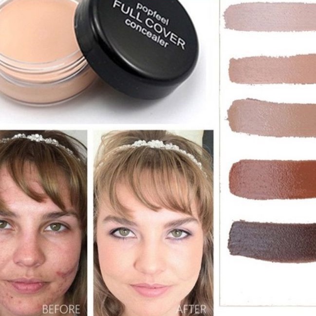 ORIGINAL POPFEEL 5 Warna Concealer Cream Pallete Tahan Air dan Tahan