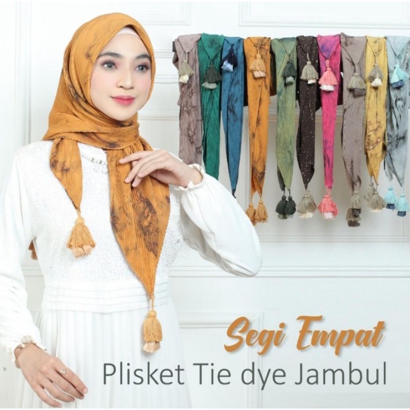 SEGIEMPAT PLISKET PRISKET MOTIF TIE DYE VOAL BANDUL BY AZARA DAN  HUSNA SCARF TERMURAH TERLARIS TERB