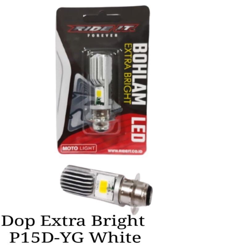 Lampu LED Utama Depan 2 Led Motor Bebek dan Matic Soket H6 Led 2 Sisi  PnP - Putih merk RIDE-IT