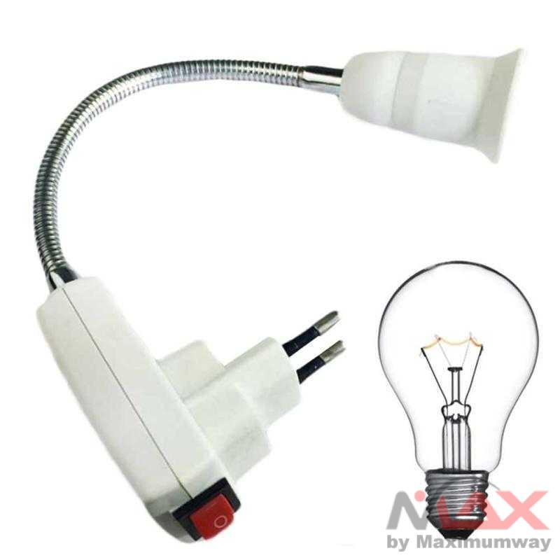 MING&amp;BEN Adapter Ekstensi Bohlam E27 EU Plug 20cm - SN3851 Warna Putih