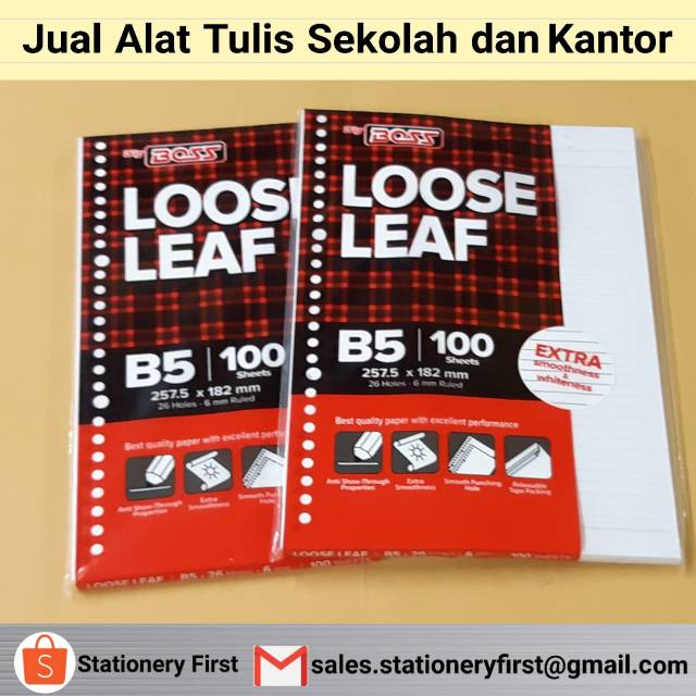 Loose Leaf Kertas Isi Binder B5 isi 100 Garis