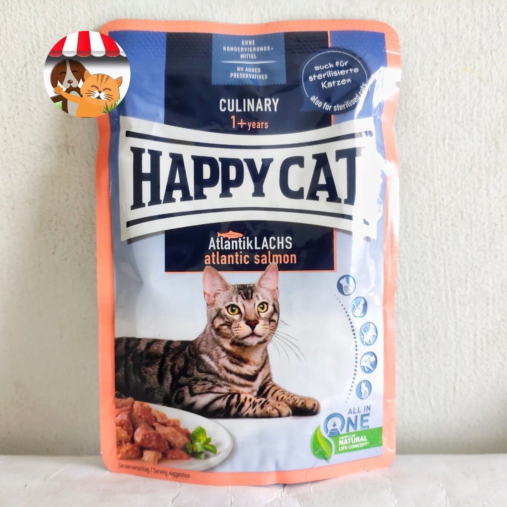 Happy Cat Makanan Kucing Basah Culinary Atlantic Salmon Pouch 85gr