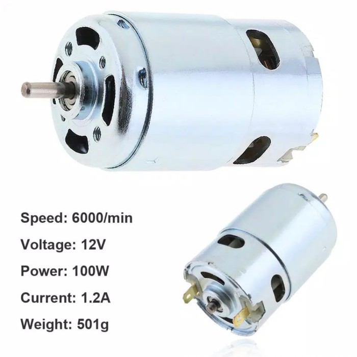 Dinamo Motor DC 895 12V 6000RPM Double Bearing depan belakang