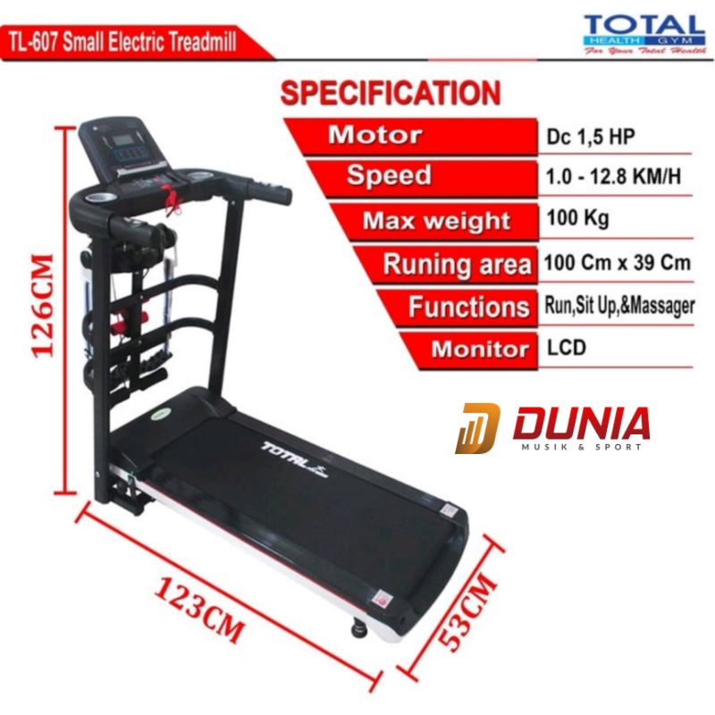 Jual Treadmill Elektrik Total Tl 607 Tl607 Shopee Indonesia