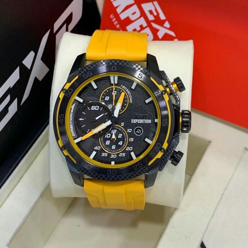 Jam Tangan Expedition EXP6810 M Black / Yellow Original