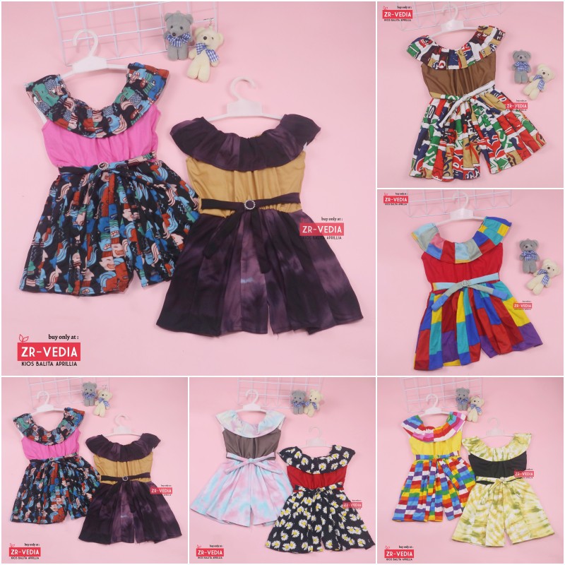 Jumpsuit April uk 1-2 Tahun / Baju Anak Perempuan Import Pakaian Murah Balita Cewek Adem Baju Pesta