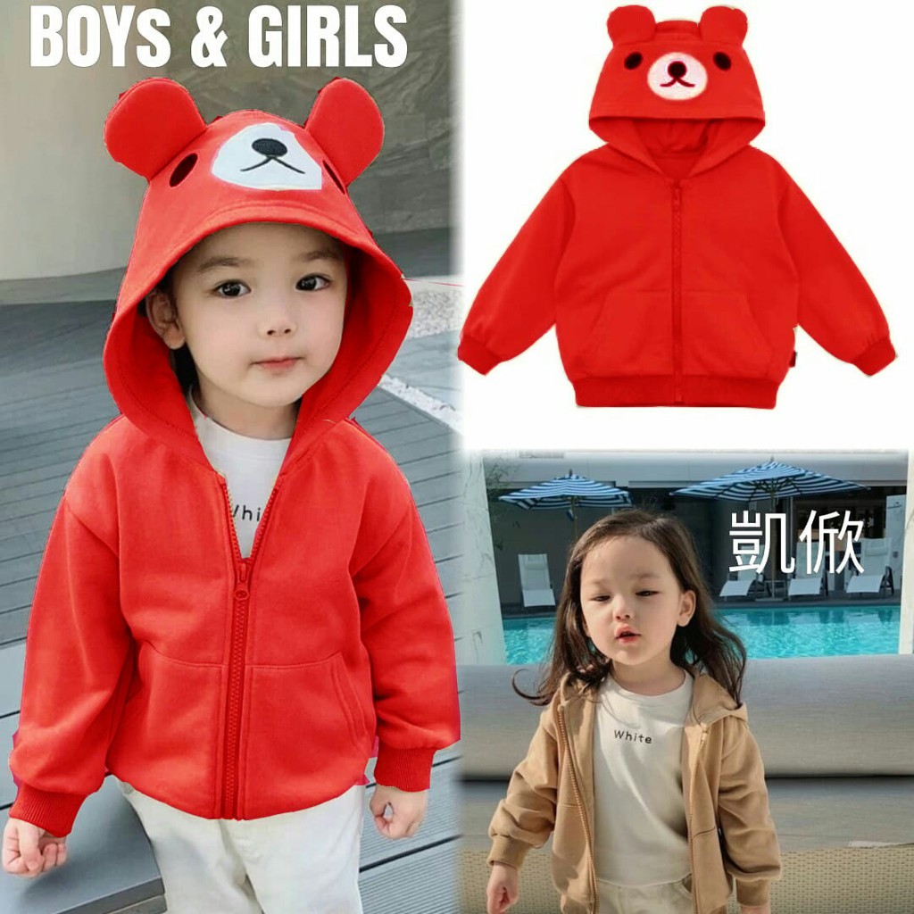 Baju anak jaket anak boy / girl motif bear MS