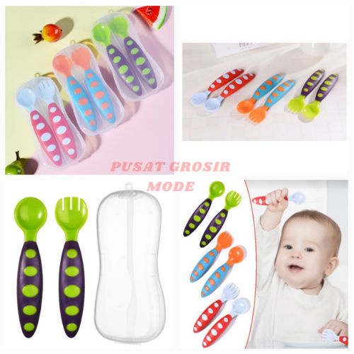 Set Sendok Garpu MPASI Bonus BOX Alat Makan Bayi PGM S30