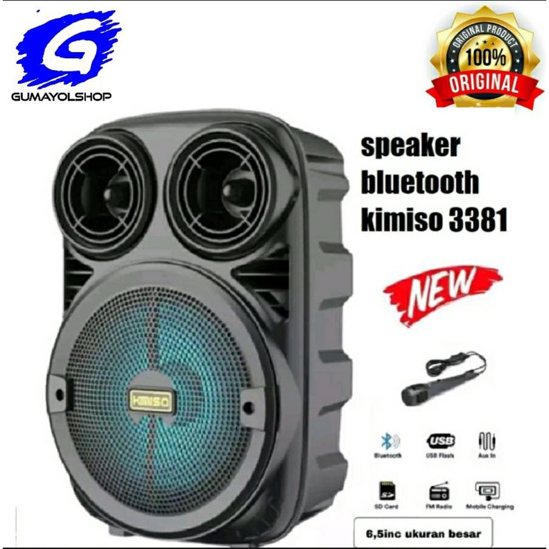 Speaker Bluetooth 3381/338 6,5Inci Bonus Mic / salon aktif portable radio fm / speaker BT