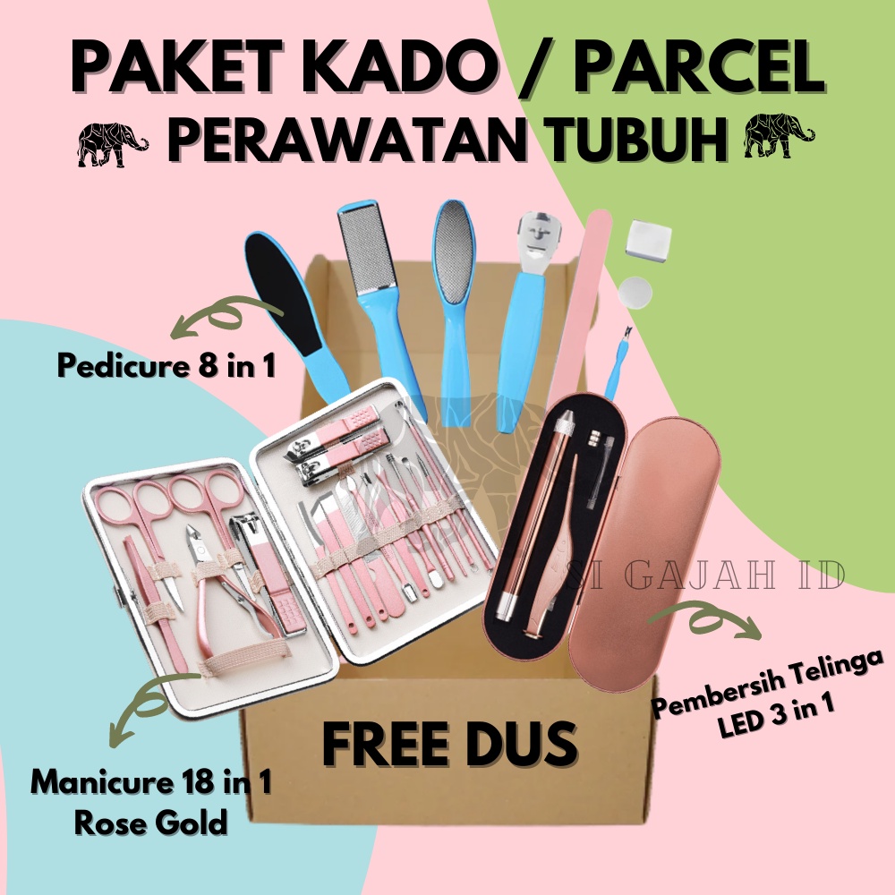 

PARCEL Lebaran Hadiah Kado Hemat Murah Manicure Pedicure Korek Kuping Komplit Kado Kardus dan Pita