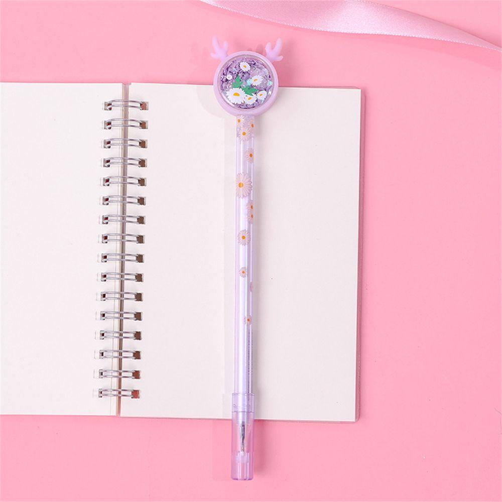 R- Pulpen gel Motif Bunga Daisy Bahan Dasar Air Untuk Stationery Kantor