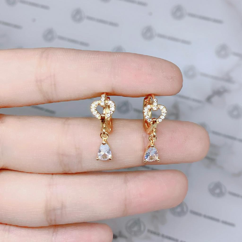 Anting Xuping Gold Perhiasan Fashion Wanita Model Ring Motif Delapan *24