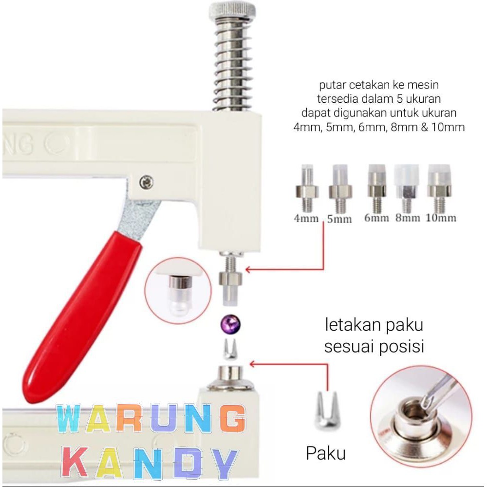 Alat Pasang Mutiara Tembak Mesin Hand Press Portable