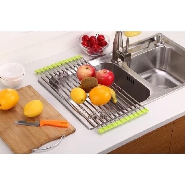 Rollable silicon drain rack magic sink rack