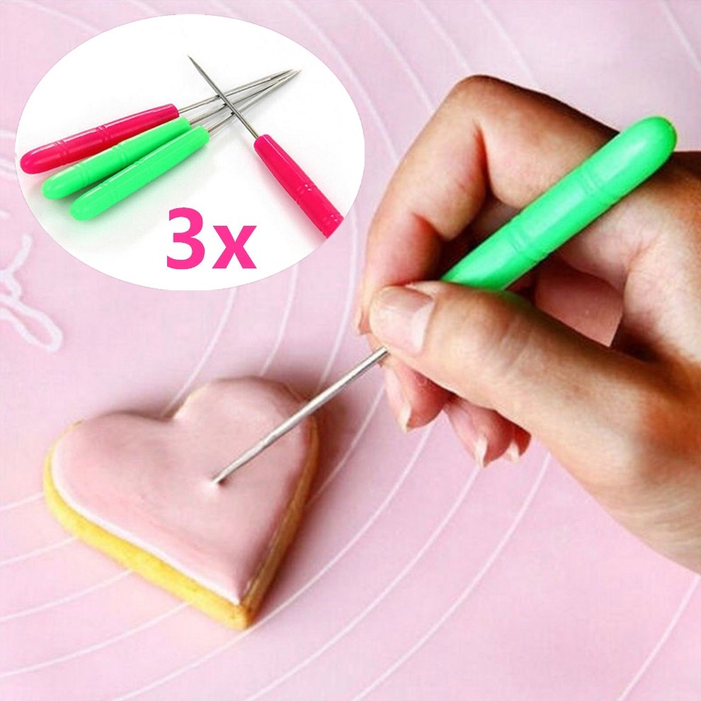 3pcs / Lot Jarum Scriber / Ukir Fondant / Icing Untuk Dekorasi Kue