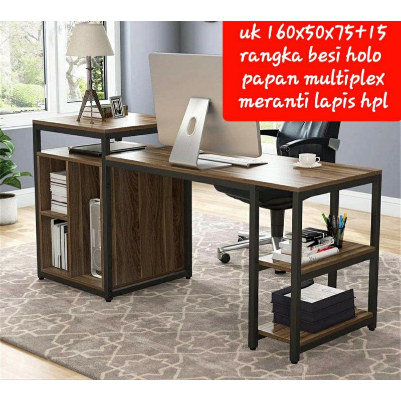 meja kerja.meja kerja hpl.meja belajar estetik.furniture modern.meja kerja pc.