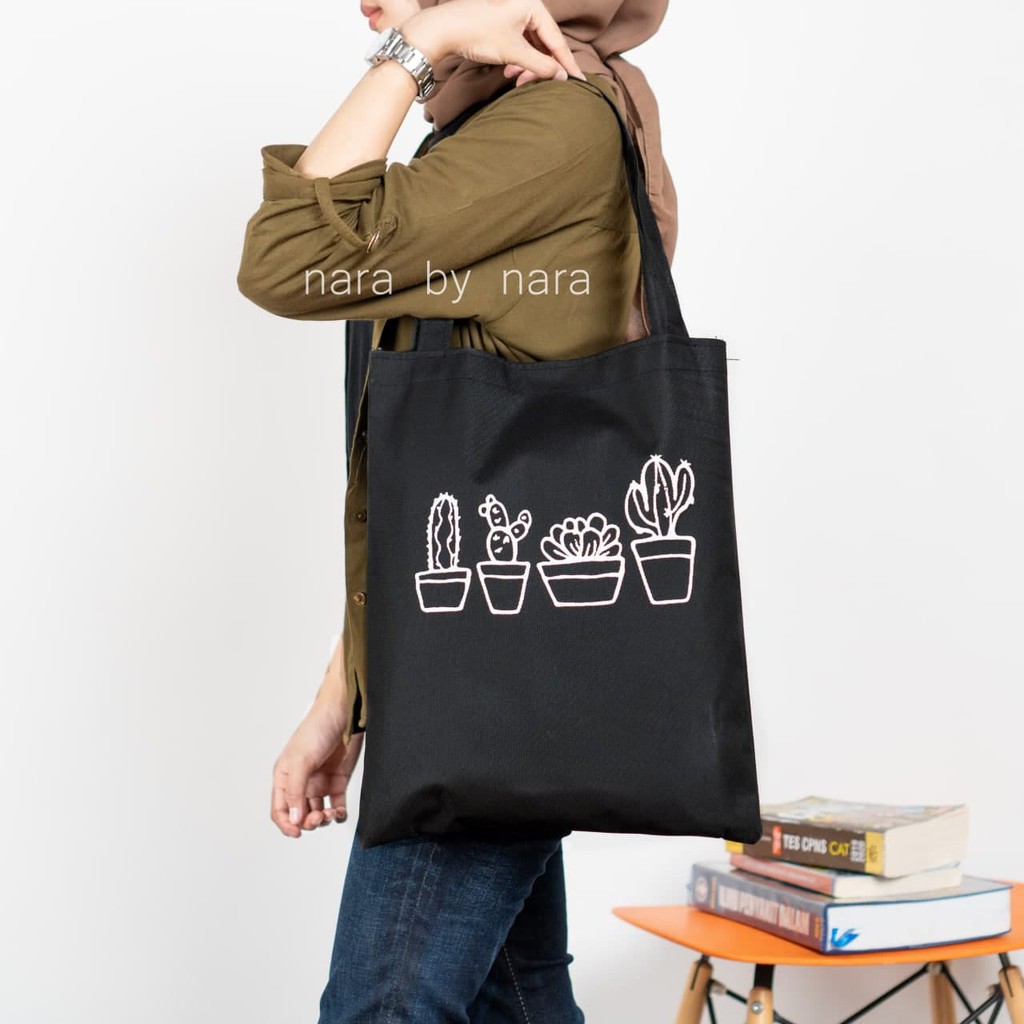 Nara Grosir - Plants Totebag l Tas Wanita