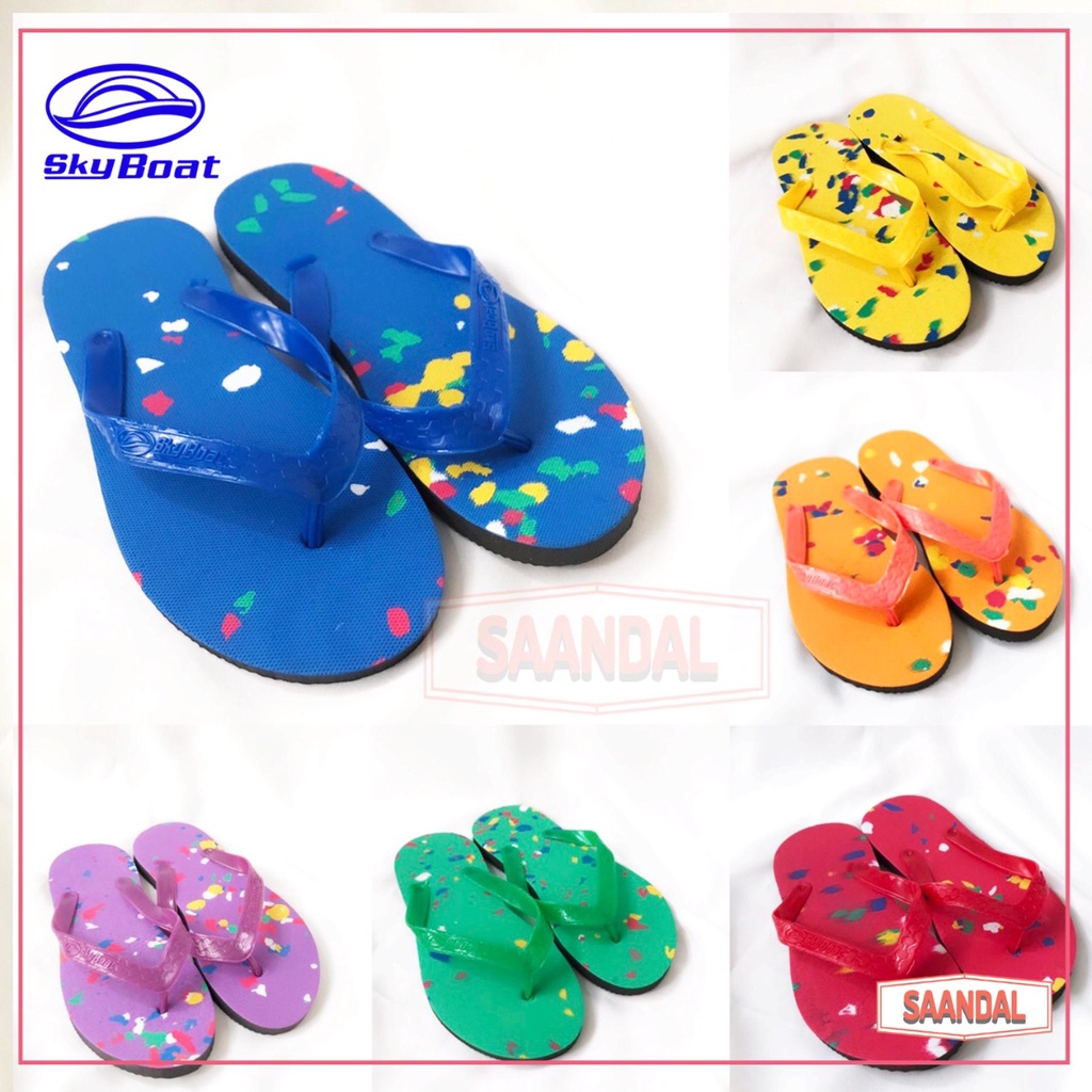 Sandal Jepit Sky Boat Pelangi Pria Wanita Anak (BISA SATUAN COD)