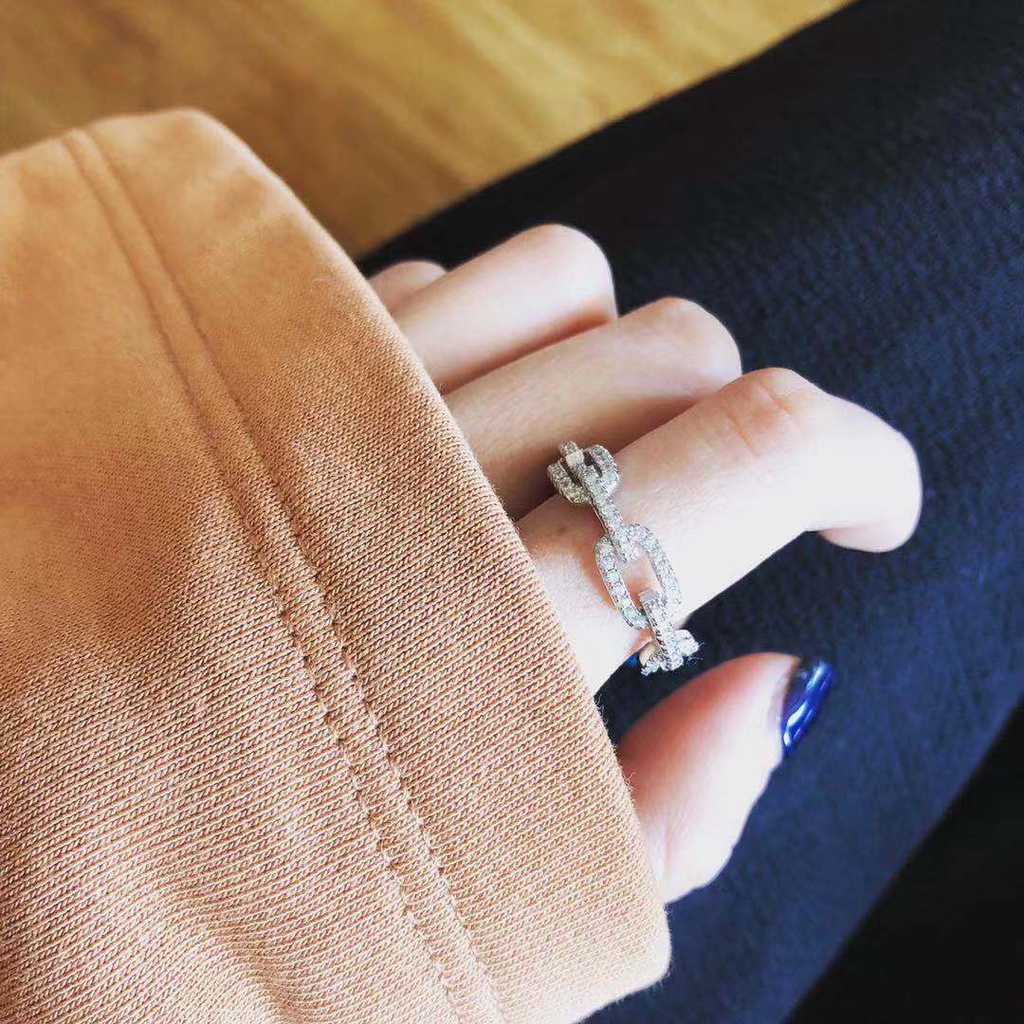 Cincin Rantai Bahan Stainless Steel S925 Untuk Wanita