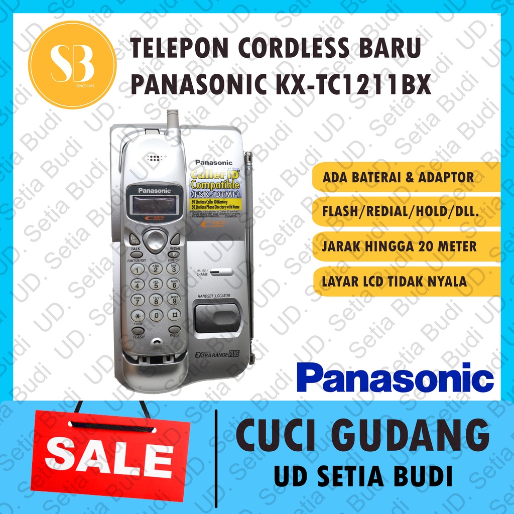 Telepon Wireless Cordless Panasonic KX-TC1211BX TC 1211 BX Baru
