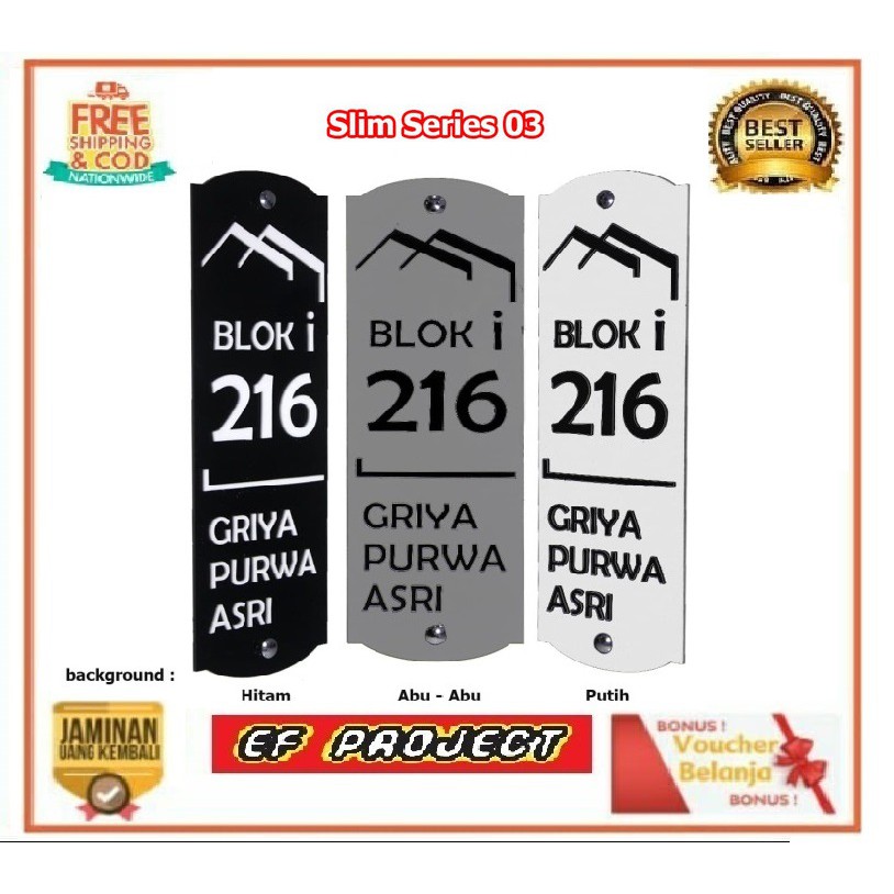 

Promo Terlaris Nomor Rumah Akrilik / Acrylic Slim Series 03 Proses Cepat dan Rapi Memuaskan