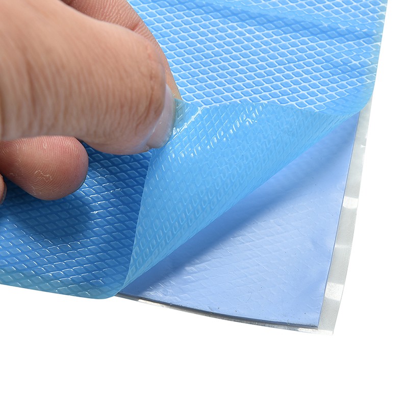 100mm X 100mm X 1mm Alas Silikon Biru Konduktif Termal Pendingin