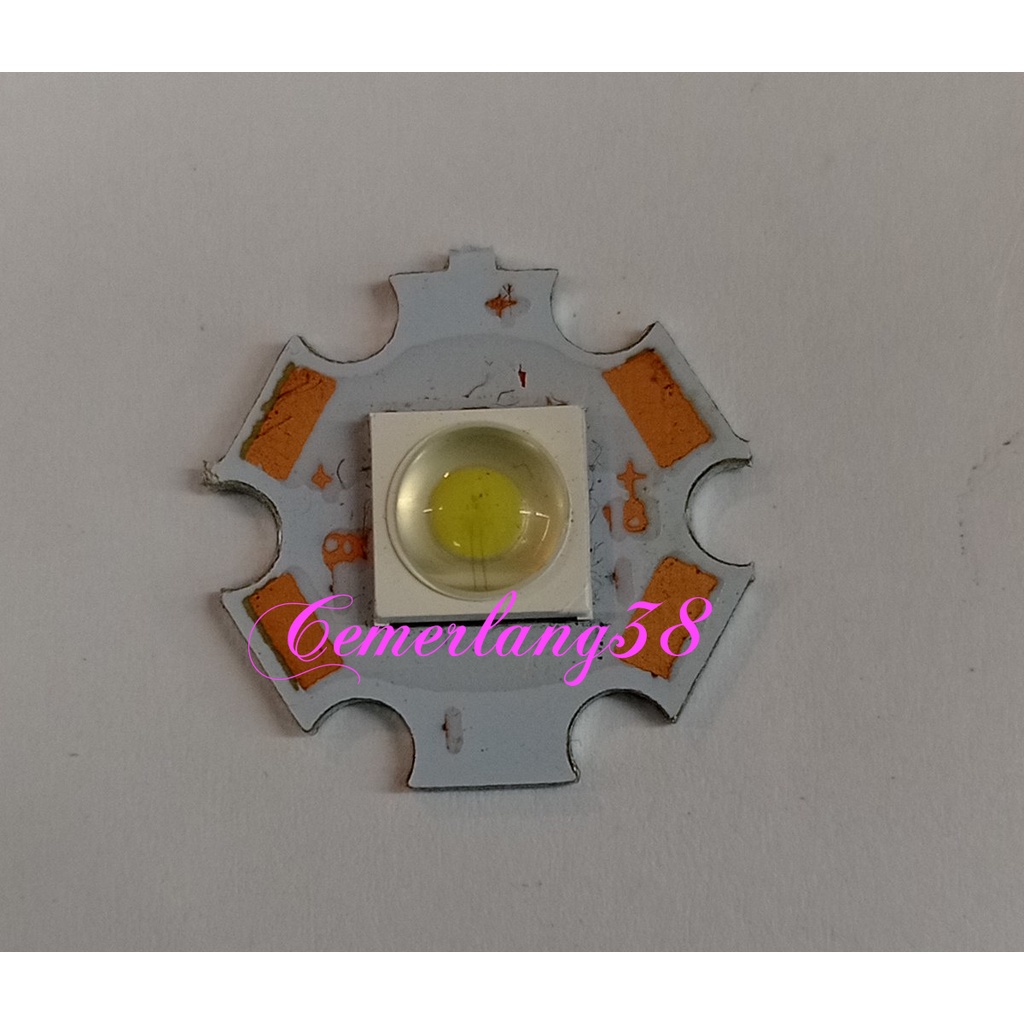 HPL 1W/High Power LED 1 Watt HSLH White/Putih + PCB Heatsink Star