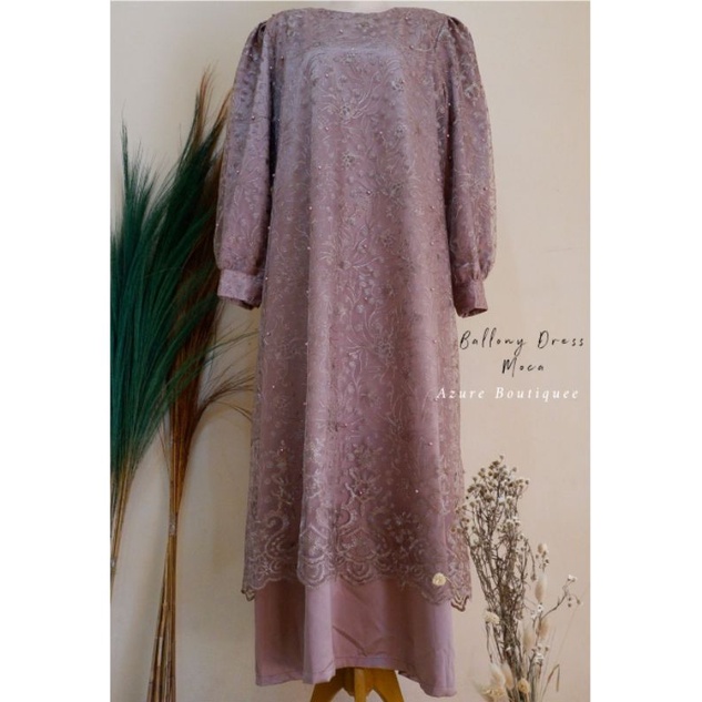 Ballony Dress Brokat Tulle / Gamis Tille / Kebaya Modern / Baju Wisuda / Baju Pesta / Baju Kondangan