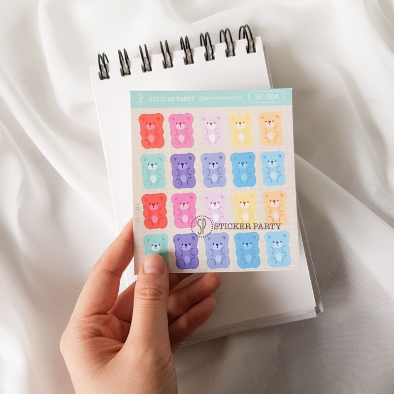 

[Sticker Party] Stiker Gummy Bear Candy Warna Pastel KISS CUT Deco Top Loader Deko Polaroid (SP004)