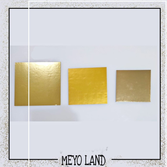 Tatakan KOTAK 35X35 cm alas kue GOLD cake board persegi emas 35cm