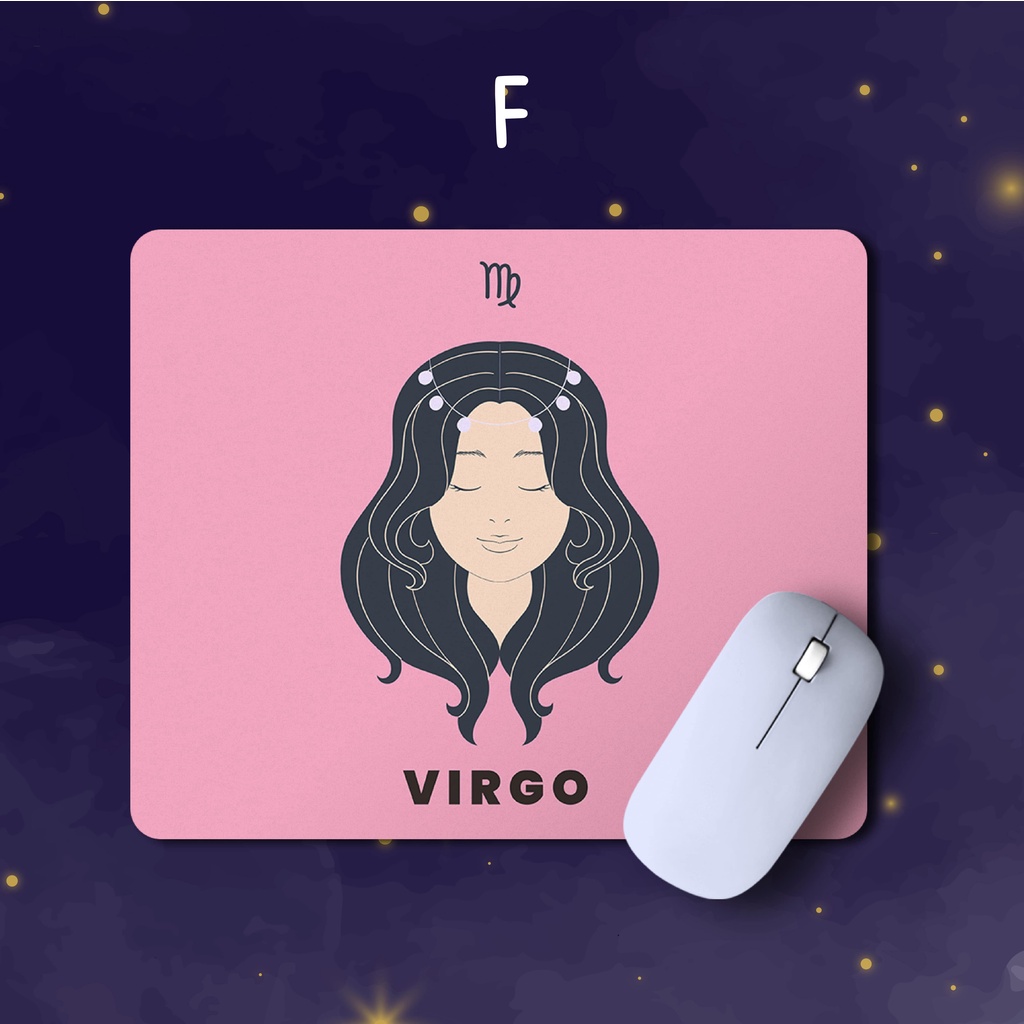 READY STOCK Custom Mousepad Zodiac Motif Aries Taurus Gemini Cancer Leo Virgo(Premium)