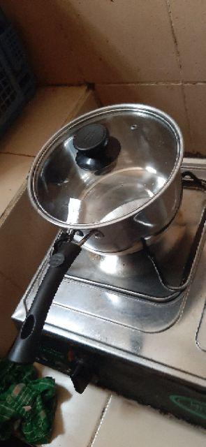 Panci susu milk pot  20cm tutup kaca  stainless steel murah  