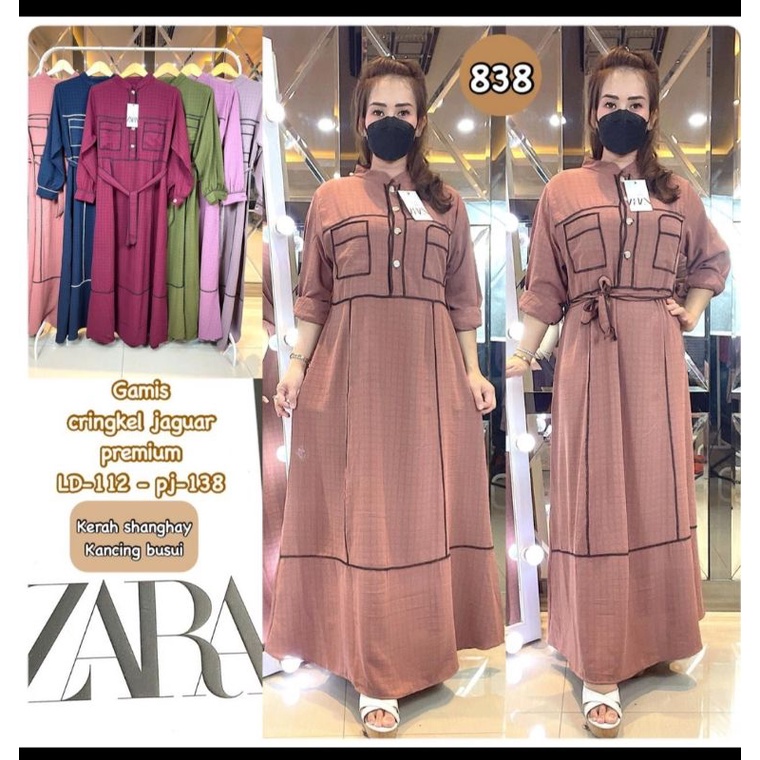 Dress gamis premium terbalik crinkle jaguar by zara