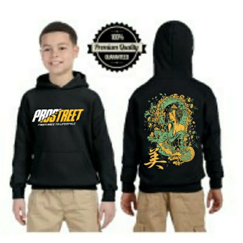 Hoodie Prostreet Geisha X Dragon Anak Laki laki Usia 3_10 Tahun