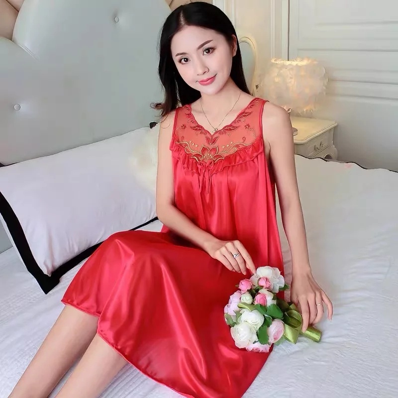 BEFAST - ZEC OOTD Wanita OOTD Wanita Dress NARA / 323 Lingerie Dress Renda Kipas / Dress Kasual / Dress Polos / Terlaris / Dress Tidur Waita Remaja / Dress Bahan Satin / Termurah