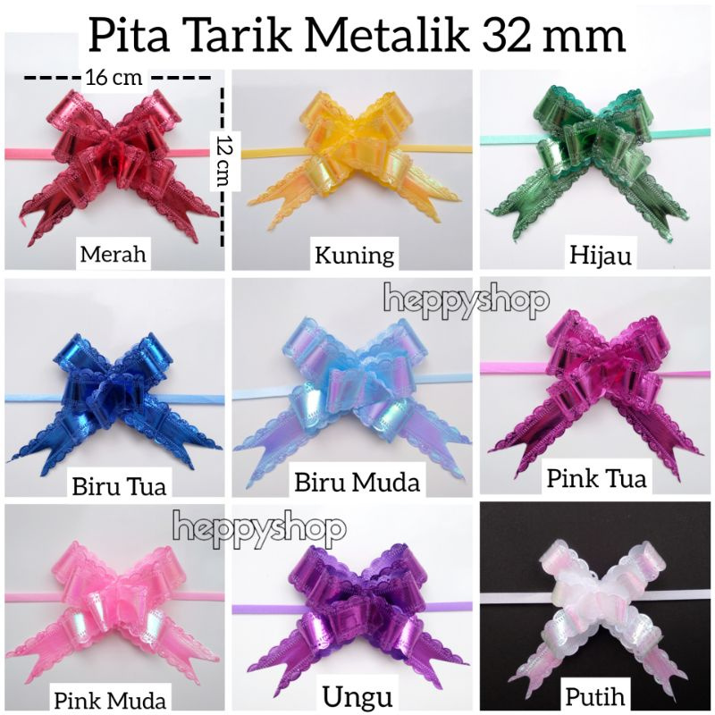 

(Per 10 pcs) Pita Tarik Metalik 32 mm, Pita Serut