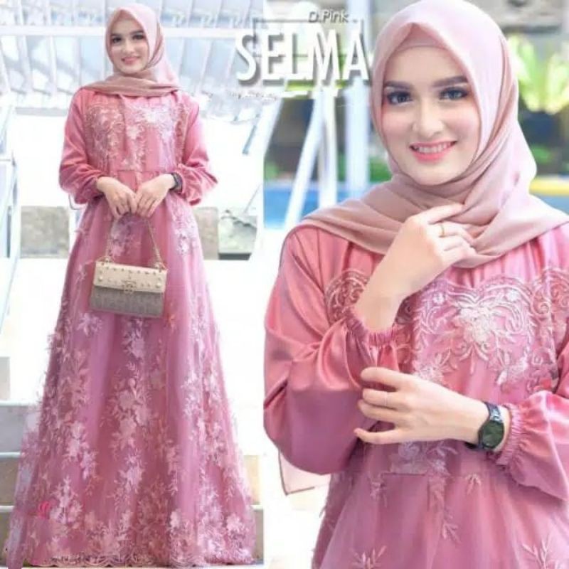 Gamis GAMIS BRUKAT TILE IMPORT /GAMIS MUSLIM BRUKAT TILE/GAMIS KONDANGAN /GAMIS SELMA (P0Z3) Gamis C