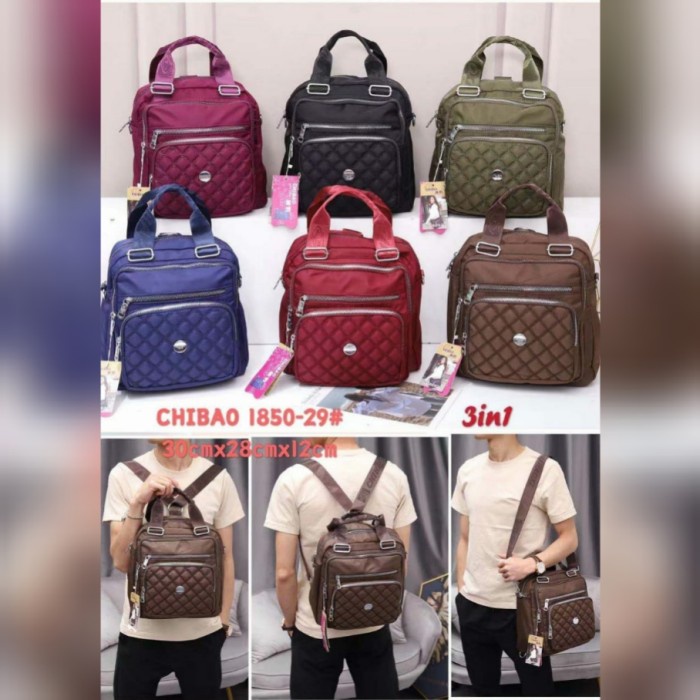 PROMO TAS CHIBAO BORDIR 3IN1 RANSEL SELEMPANG JINJING "LARGE" CB1850