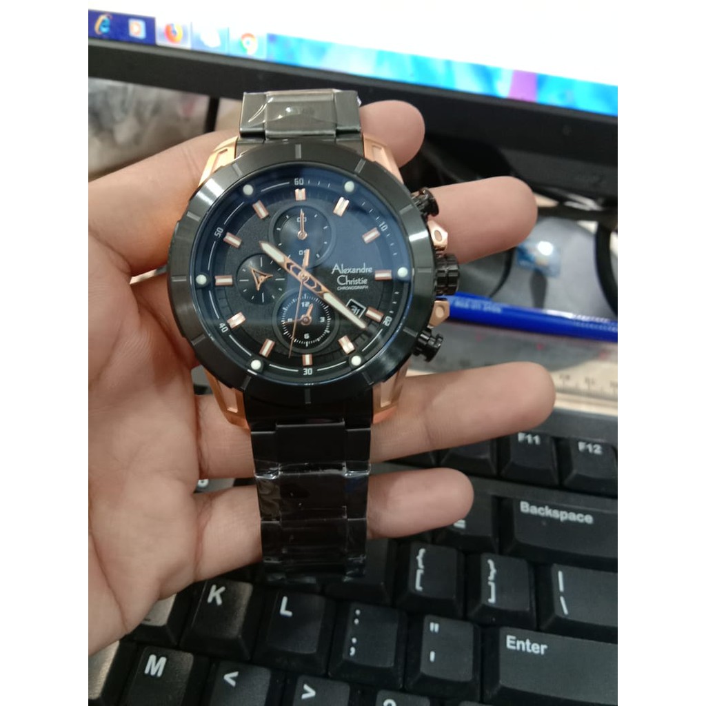 JAM TANGAN PRIA ALEXANDRE CHRISTIE AC 6522 ROSEGOLD BLACK ORIGINAL GARANSI RESMI 1 TAHUN