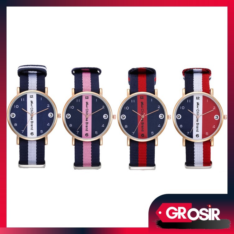 Grosir - J542 Jam Tangan Wanita 3 Warna Tali Kanvas/Jam Tangan Fashion/Jam Tangan Analog / Arloji