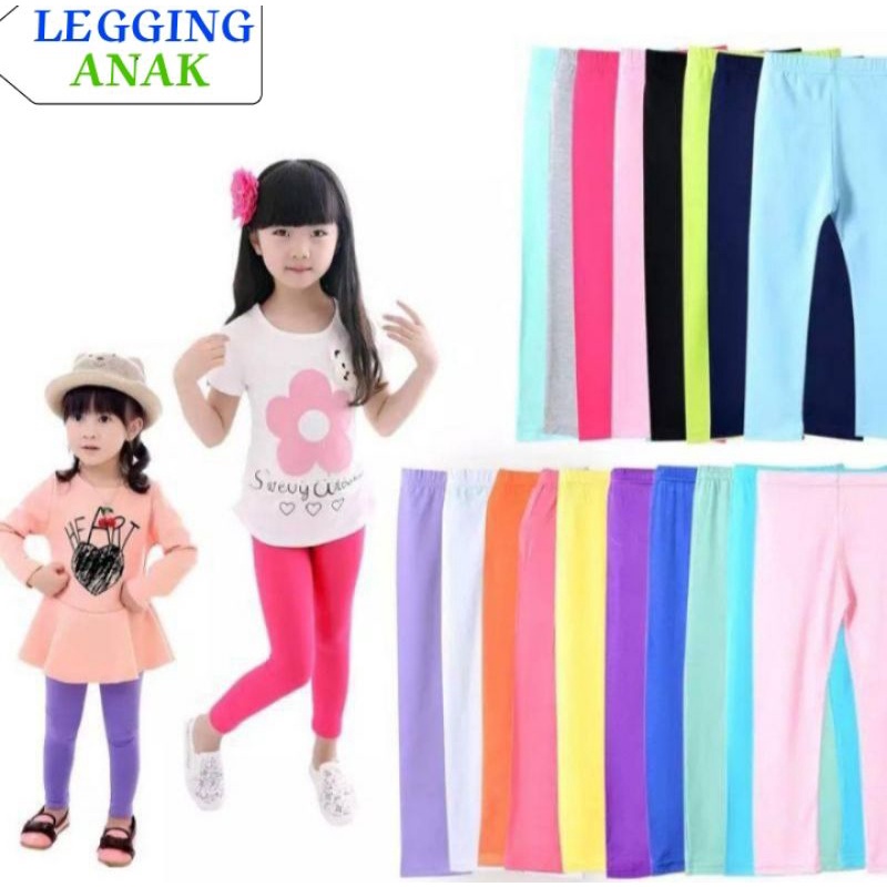 LEGGING ANAK SPANDEK LICIN ADEM&amp;LEMBUT SEMUA USIA UK. M-L-XL