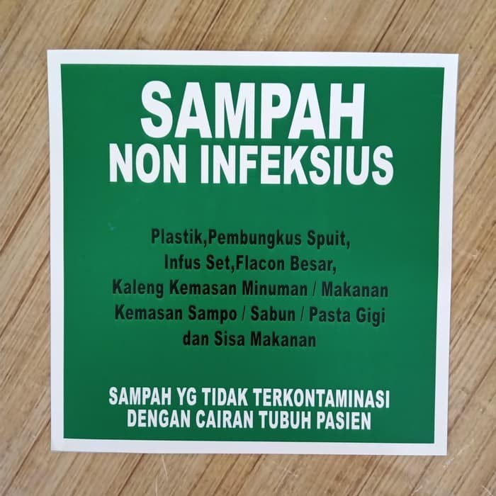 sign stiker sampah non infeksius uk 15x15cm / sticker sampah k3