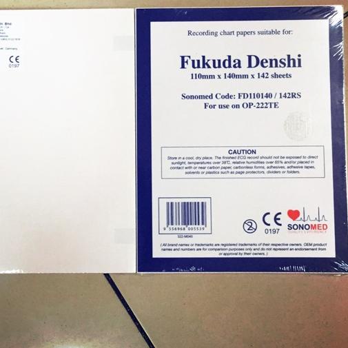 ♢ Kertas ekg / fukuda Denshi OP-222TE / 110mm x 140mm x 142 lembar / kertas ekg fukuda / ekg fukuda 
