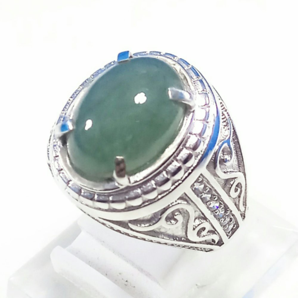 CINCIN BATU AKIK PERMATA NATURAL GIOK BURMA NATURAL JADEITE JADE TYPE A MEWAH DAN TERMURAH