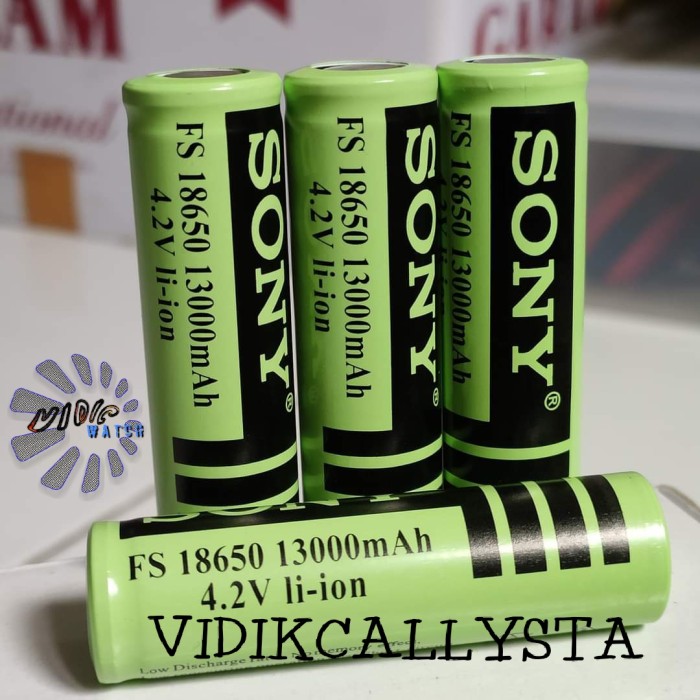 BATERAI BATTERY BATREI SONY18650 RECHARGEABLE 13000mAh 4.2V HIJAU