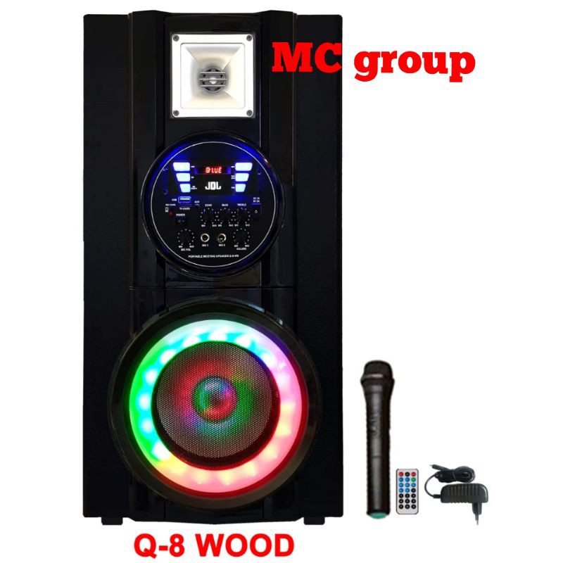 Speaker aktif portable JDL Q 8 WOOD USB BLUETOOTH 8 inch ORIGINAL
