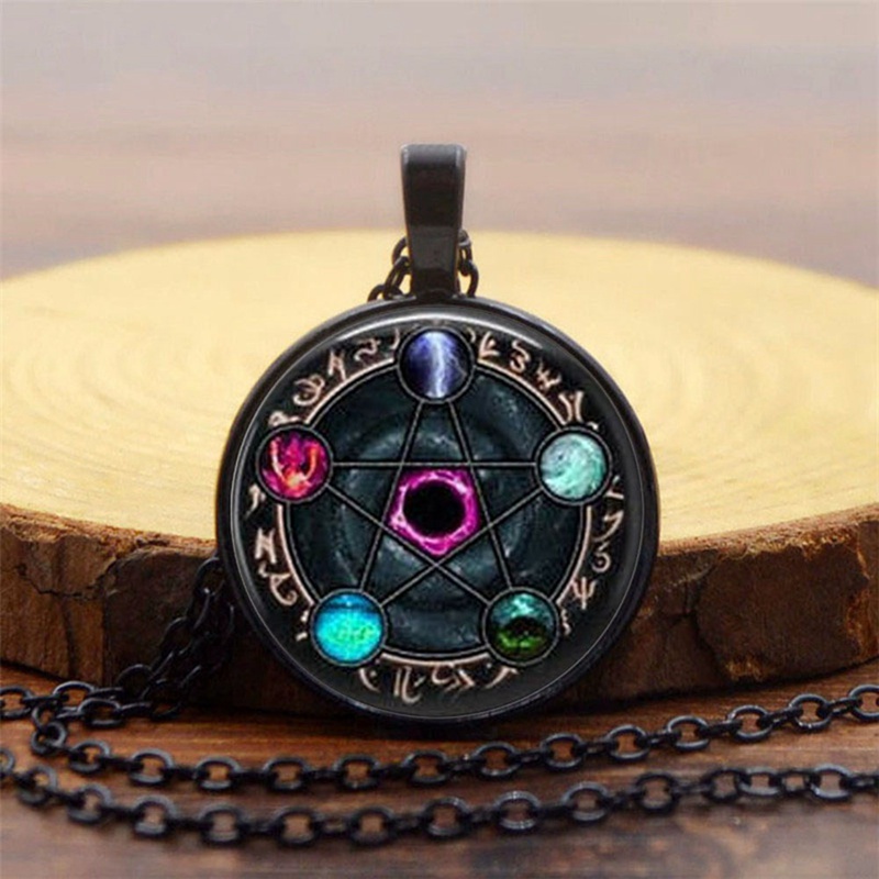 New Arrival Wiccan Pendant Necklace Constellations Of The Zodiac Wicca Pagan Jewelry Glass Cabochon Jewelry